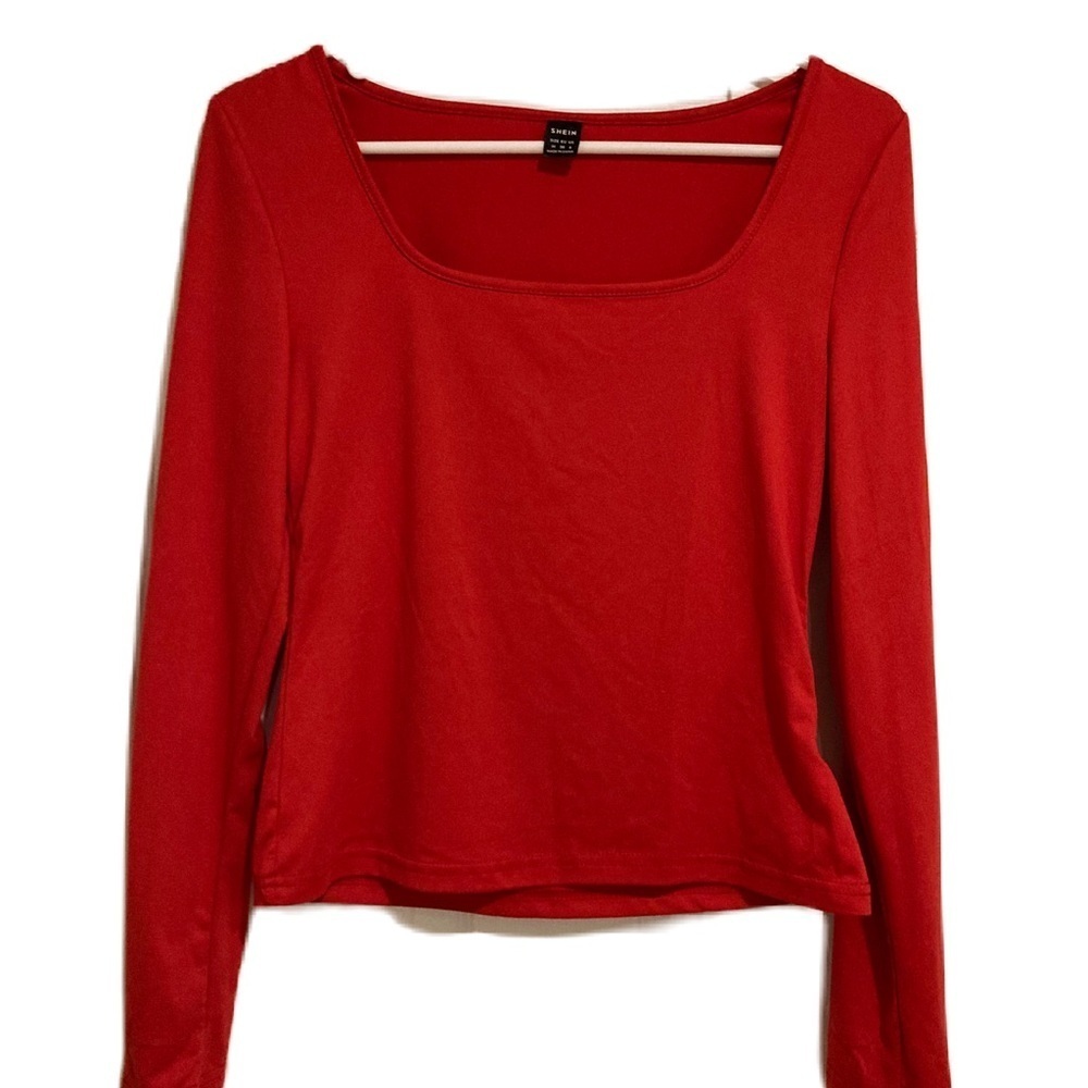 SHEIN Women’s Red Long Sleeve Blouse Top Sz. M